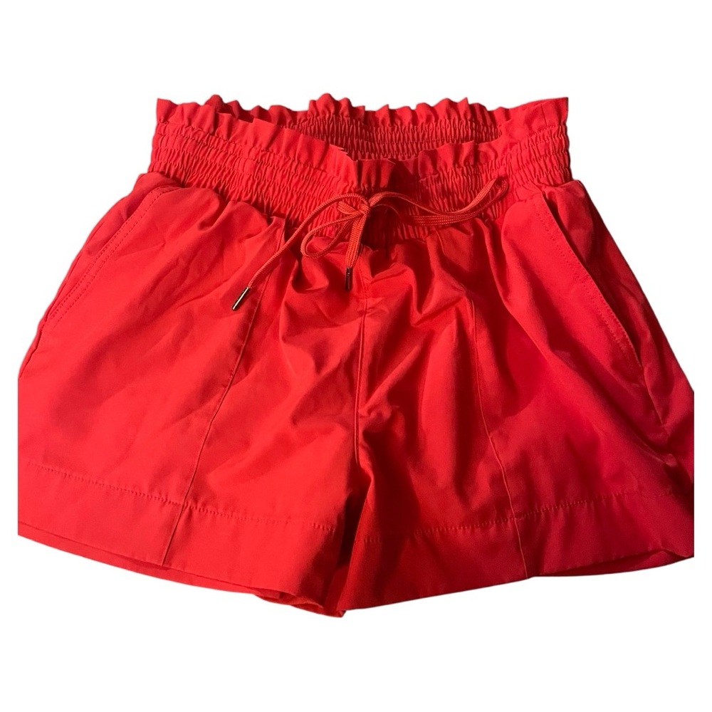 Vanilla Star High Waist Red Shorts with Ruffled Waistband
